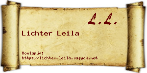 Lichter Leila névjegykártya